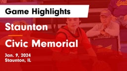 Staunton  vs Civic Memorial  Game Highlights - Jan. 9, 2024