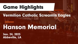 Vermilion Catholic Screamin Eagles vs Hanson Memorial  Game Highlights - Jan. 24, 2023