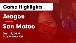 Aragon  vs San Mateo  Game Highlights - Jan. 12, 2018