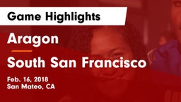 Aragon  vs South San Francisco Game Highlights - Feb. 16, 2018