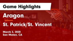 Aragon  vs St. Patrick/St. Vincent  Game Highlights - March 3, 2020