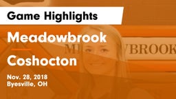 Meadowbrook  vs Coshocton  Game Highlights - Nov. 28, 2018