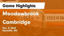 Meadowbrook  vs Cambridge  Game Highlights - Dec. 8, 2018