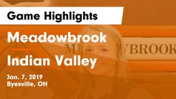 Meadowbrook  vs Indian Valley  Game Highlights - Jan. 7, 2019