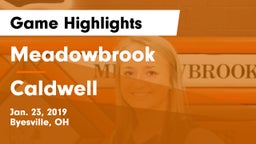 Meadowbrook  vs Caldwell  Game Highlights - Jan. 23, 2019