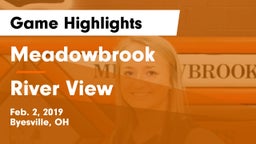 Meadowbrook  vs River View Game Highlights - Feb. 2, 2019