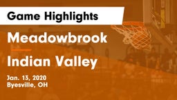 Meadowbrook  vs Indian Valley  Game Highlights - Jan. 13, 2020