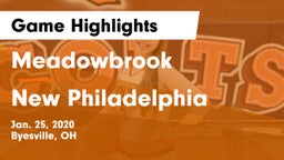 Meadowbrook  vs New Philadelphia  Game Highlights - Jan. 25, 2020