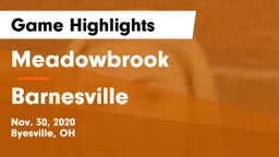 Meadowbrook  vs Barnesville  Game Highlights - Nov. 30, 2020