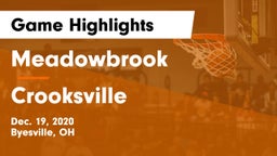 Meadowbrook  vs Crooksville  Game Highlights - Dec. 19, 2020