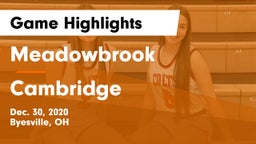 Meadowbrook  vs Cambridge  Game Highlights - Dec. 30, 2020