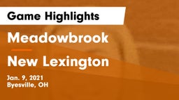 Meadowbrook  vs New Lexington  Game Highlights - Jan. 9, 2021
