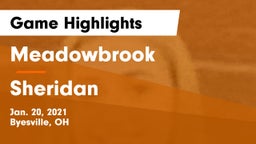 Meadowbrook  vs Sheridan  Game Highlights - Jan. 20, 2021