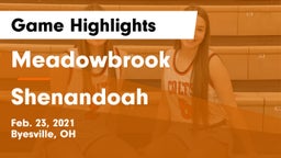 Meadowbrook  vs Shenandoah  Game Highlights - Feb. 23, 2021