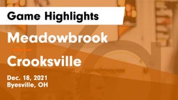 Meadowbrook  vs Crooksville  Game Highlights - Dec. 18, 2021
