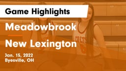Meadowbrook  vs New Lexington  Game Highlights - Jan. 15, 2022