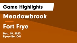 Meadowbrook  vs Fort Frye  Game Highlights - Dec. 18, 2023