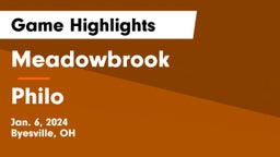 Meadowbrook  vs Philo  Game Highlights - Jan. 6, 2024