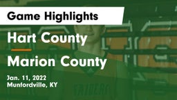 Hart County  vs Marion County  Game Highlights - Jan. 11, 2022