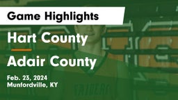 Hart County  vs Adair County  Game Highlights - Feb. 23, 2024