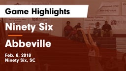 Ninety Six  vs Abbeville  Game Highlights - Feb. 8, 2018