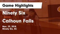 Ninety Six  vs Calhoun Falls Game Highlights - Nov. 29, 2018