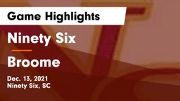Ninety Six  vs Broome  Game Highlights - Dec. 13, 2021