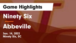 Ninety Six  vs Abbeville  Game Highlights - Jan. 14, 2022