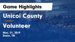 Unicoi County  vs Volunteer  Game Highlights - Nov. 21, 2019