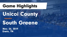 Unicoi County  vs South Greene  Game Highlights - Nov. 26, 2019