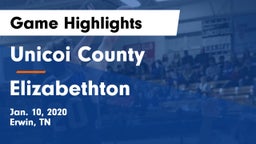 Unicoi County  vs Elizabethton  Game Highlights - Jan. 10, 2020