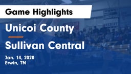 Unicoi County  vs Sullivan Central  Game Highlights - Jan. 14, 2020
