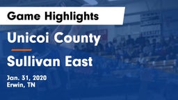 Unicoi County  vs Sullivan East  Game Highlights - Jan. 31, 2020