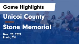 Unicoi County  vs Stone Memorial  Game Highlights - Nov. 20, 2021