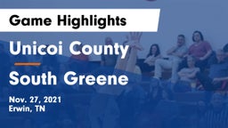 Unicoi County  vs South Greene  Game Highlights - Nov. 27, 2021