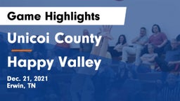 Unicoi County  vs Happy Valley   Game Highlights - Dec. 21, 2021