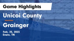Unicoi County  vs Grainger  Game Highlights - Feb. 25, 2023