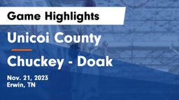Unicoi County  vs Chuckey - Doak  Game Highlights - Nov. 21, 2023