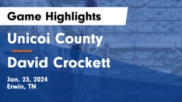 Unicoi County  vs David Crockett  Game Highlights - Jan. 23, 2024