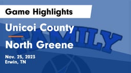 Unicoi County  vs North Greene  Game Highlights - Nov. 25, 2023