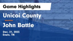 Unicoi County  vs John Battle Game Highlights - Dec. 21, 2023