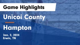 Unicoi County  vs Hampton  Game Highlights - Jan. 2, 2024