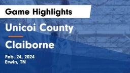 Unicoi County  vs Claiborne  Game Highlights - Feb. 24, 2024