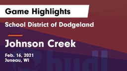 School District of Dodgeland vs Johnson Creek  Game Highlights - Feb. 16, 2021