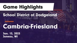School District of Dodgeland vs Cambria-Friesland  Game Highlights - Jan. 13, 2023
