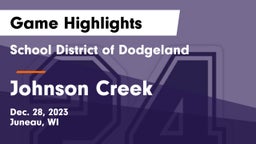 School District of Dodgeland vs Johnson Creek  Game Highlights - Dec. 28, 2023