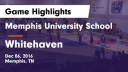 Memphis University School vs Whitehaven Game Highlights - Dec 06, 2016