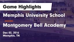 Memphis University School vs Montgomery Bell Academy Game Highlights - Dec 02, 2016