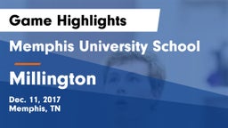 Memphis University School vs Millington Game Highlights - Dec. 11, 2017