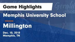 Memphis University School vs Millington Game Highlights - Dec. 10, 2018